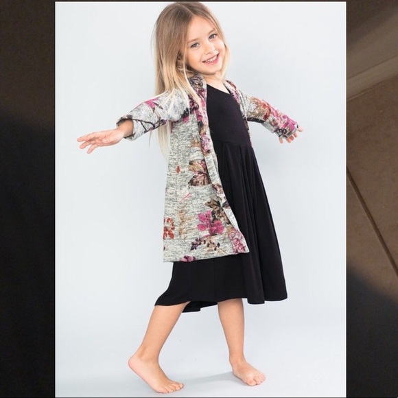 Toddler Black dress with pockets, 3/4 sleeve - Picture 5 of 5